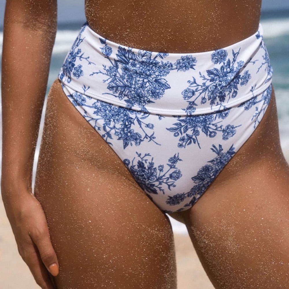 Berlook Floral High Waist Bikini Bottom NWT